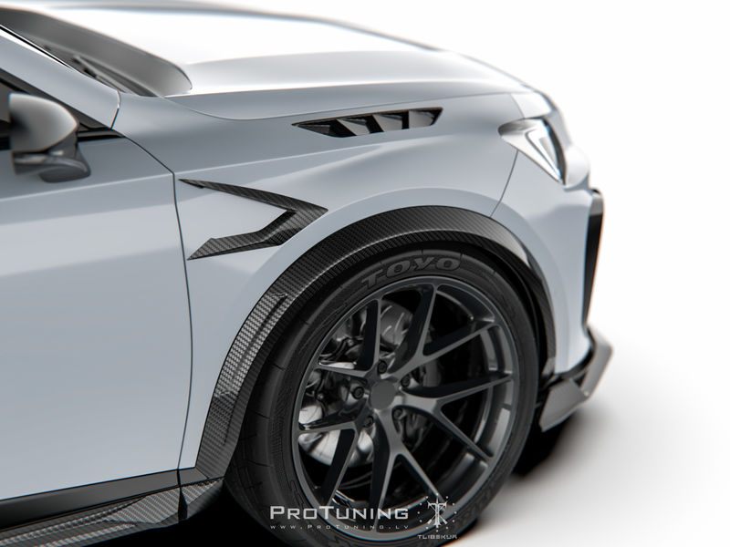 Carbon fibre front wing / fender vent frame diffuser for Cupra ...